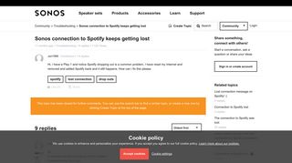 
                            9. Sonos connection to Spotify keeps getting lost | Sonos Community