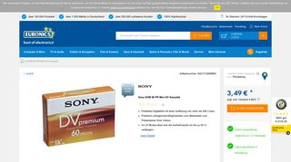 
                            10. Sony DVM 60 PR Mini DV Kassette | EURONICS.de
