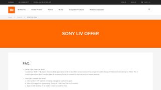 
                            12. SONY LIV Offer - Mi India