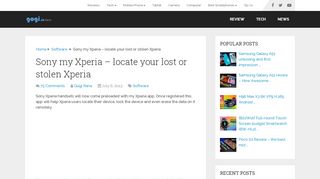 
                            10. Sony my Xperia – locate your lost or stolen Xperia - Gogi Tech