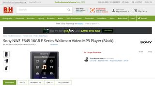 
                            11. Sony NWZ-E345 16GB E Series Walkman Video MP3 Player NWZ ...