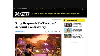 
                            12. Sony Responds to 'Fortnite' Account Controversy – Variety