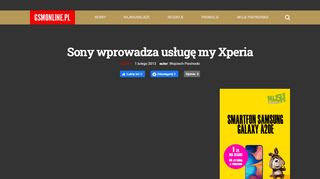 
                            7. Sony wprowadza usługę my Xperia - GSMonline