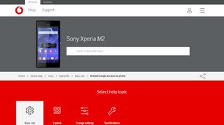 
                            8. Sony Xperia M2 - Activate Google account on phone | Vodafone Ireland