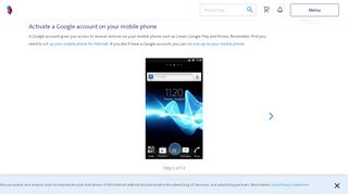
                            8. Sony Xperia S - Activate a Google account on your mobile phone ...