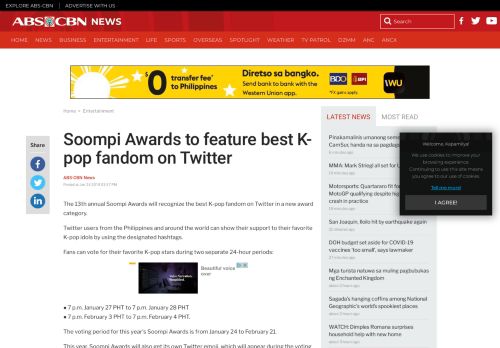 
                            12. Soompi Awards to feature best K-pop fandom on Twitter | ...