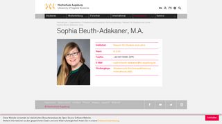 
                            11. Sophia Beuth-Adakaner, M.A. - Hochschule Augsburg