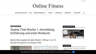 
                            7. Sophia Thiel Woche 1: Anmeldung, Einführung und erste Workouts