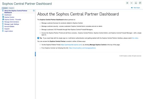 
                            10. Sophos Central Partner Dashboard