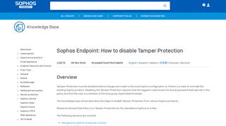 
                            4. Sophos Endpoint: How to disable Tamper Protection - Sophos ...