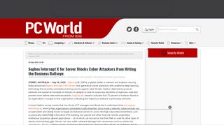 
                            12. Sophos Intercept X for Server Blocks Cyber Attackers from Hitting the ...