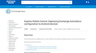 
                            7. Sophos Mobile Control - Deploying Exchange ActiveSync ...