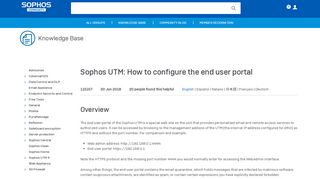 
                            2. Sophos UTM: How to configure the end user portal - Sophos Community