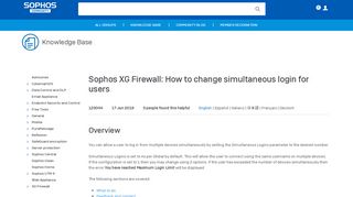 
                            5. Sophos XG Firewall: How to change simultaneous login for users ...