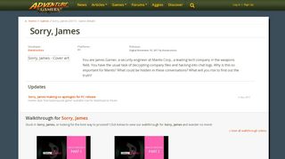 
                            10. Sorry, James (2017) - Adventure game details - Adventure Gamers