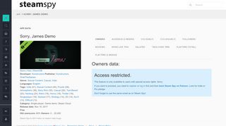 
                            11. Sorry, James Demo - SteamSpy - All the data and stats about Steam ...