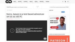 
                            12. Sorry, James is a text based adventure set on an old PC - God is a Geek