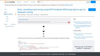 
                            4. Sorry, something went wrong using PHP Facebook SDK trying login to ...