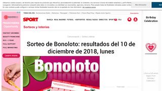 
                            7. Sorteo de Bonoloto: resultados del 10 de diciembre de 2018, lunes