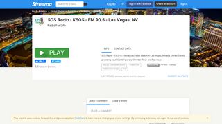 
                            13. SOS Radio - KSOS - FM 90.5 - Las Vegas, NV - Listen Online - Streema