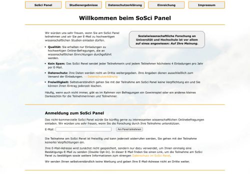 
                            3. SoSci Panel - offenes wissenschaftliches Befragungspanel