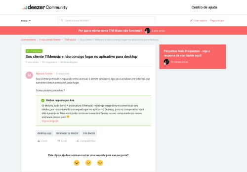 
                            6. Sou cliente TIMmusic e não consigo logar no aplicativo para desktop ...