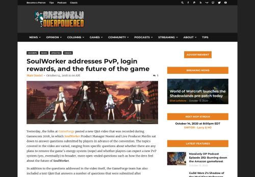 
                            10. SoulWorker addresses PvP, login rewards, and the future of the game ...