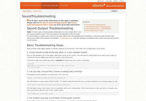 
                            7. SoundTroubleshooting - Community Help Wiki - Ubuntu Documentation
