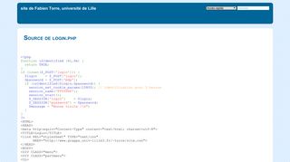 
                            3. Source de login.php - GRAppA - Université de Lille