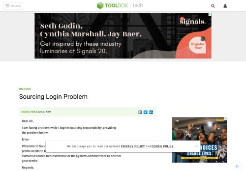 
                            6. Sourcing Login Problem - Toolbox