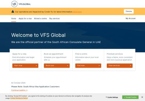 
                            4. South Africa Visa Information In UAE - Home Page - VFS Global