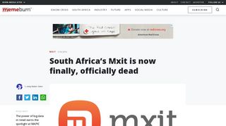 
                            10. South Africa's Mxit is now finally, officially dead - Memeburn