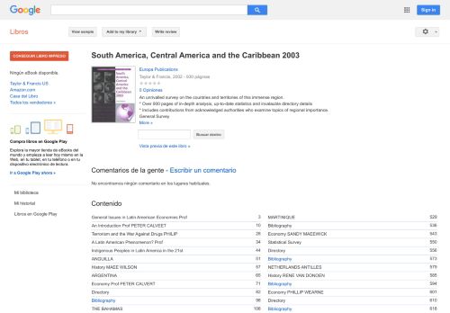 
                            8. South America, Central America and the Caribbean 2003