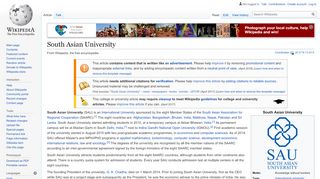 
                            7. South Asian University - Wikipedia