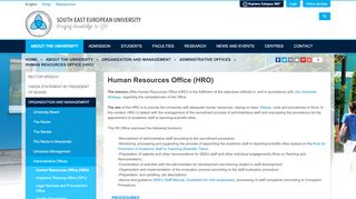 
                            13. South East European University - Human Resources Office (HRO)