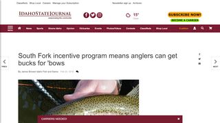 
                            11. South Fork incentive program means anglers can get bucks for 'bows