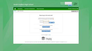 
                            8. South Grafton High School: Login to the site