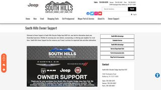 
                            13. South Hills Owner Support | South Hills Chrysler Dodge Jeep Ram Fiat