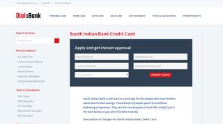 
                            5. South Indian Bank Credit Card | Apply Online - Dialabank