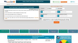 
                            10. South Indian Bank Credit Card Customer Care Number, Email Address