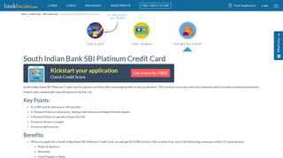 
                            6. South Indian Bank SBI Platinum Credit Card | SBI Credit Cards