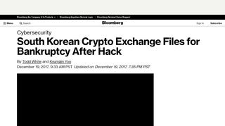 
                            13. South Korean Crypto Exchange Files for Bankruptcy After Hack ...