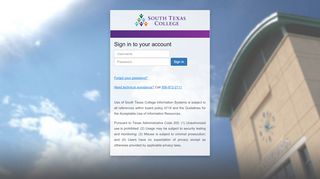 
                            4. South Texas College's Single Sign-On Page