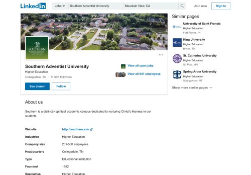 
                            6. Southern Adventist University | LinkedIn