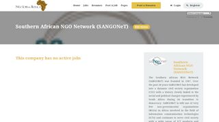 
                            8. Southern African NGO Network (SANGONeT) Jobs in Africa ...