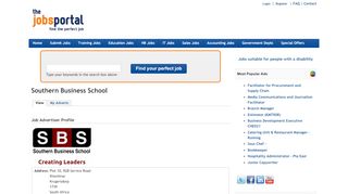 
                            12. Southern Business School | The Jobs Portal