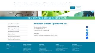 
                            11. Southern Desert Operations Inc - California Life Sciences Association