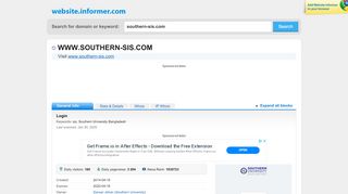 
                            7. southern-sis.com at Website Informer. Login. Visit Southern Sis.