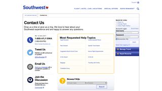 
                            9. Southwest Airlines - Contact Us