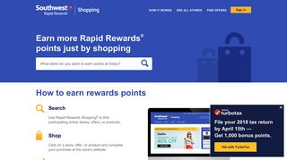
                            10. Southwest Airlines Rapid Rewards Shopping: Shop Online & Earn ...